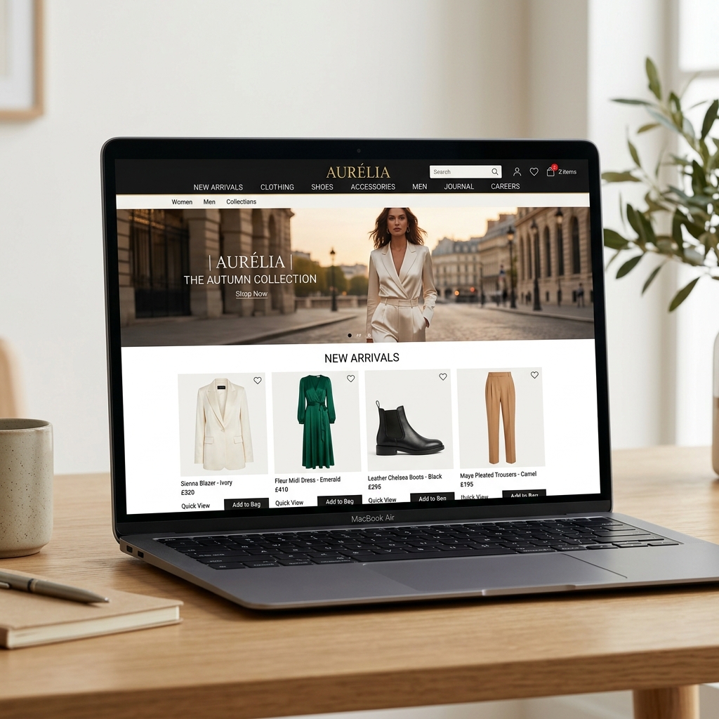 Front-end do e-commerce — loja de moda masculina